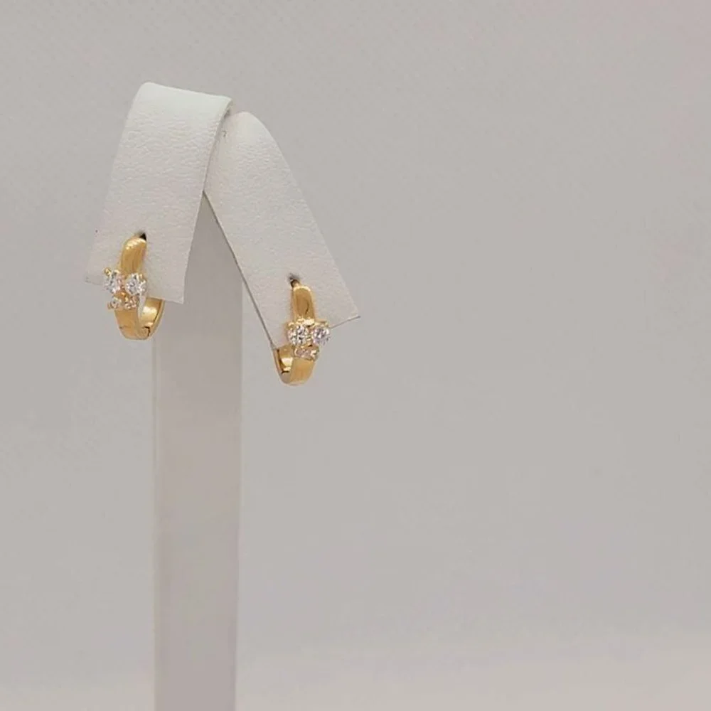 Brazilian 18k Gold filled with 3 gems Earrings